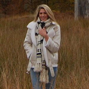 Zara Faux Shearling Biker Jacket- Medium